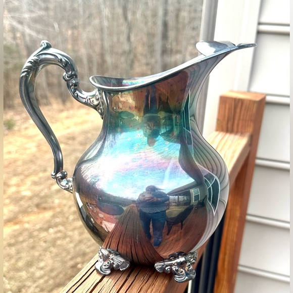 Unique Vintage Other - VTG Old English by Poole Silver-Plated Claw Footed Pitcher 5008